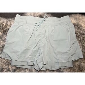 Spyder Active Women's Size L Light Blue Athletic Shorts Liner Drawstring Waist